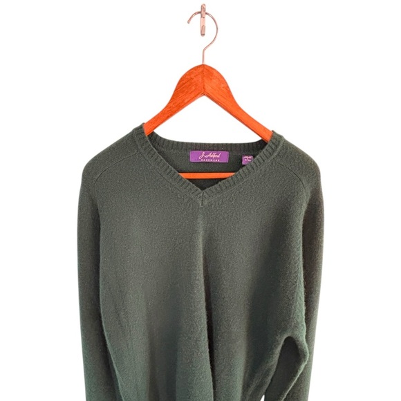Men’s Lg Forrest Green J. Ashford Cashmere V-Neck Sweater, excellent condition. - Picture 1 of 5